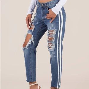NWOT Striped Jeans